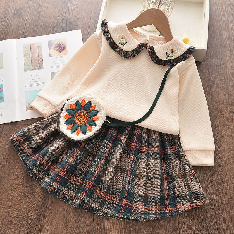 Lapel Flower Print Top Skirt Suit
