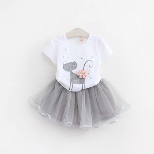 New Girls Clothes Two-piece Dress Solid Color