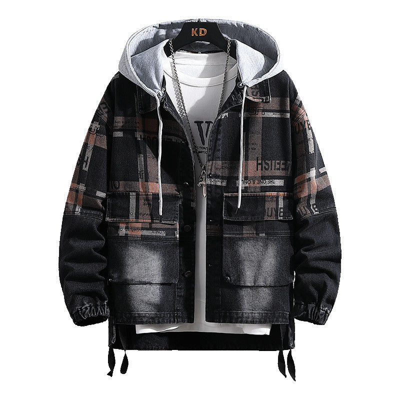 Men's Casual Hooded Fashion Denim Jacket