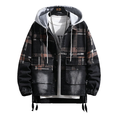Men's Casual Hooded Fashion Denim Jacket