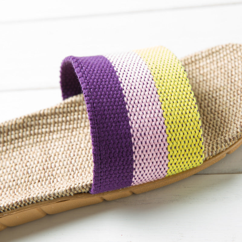 Linen Slippers Couple Indoor Platform Non-slip Non-stinky Feet (Available)