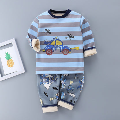 Thickened Thermal Underwear For Boys And Girls Autumn And Winter Baby Autumn Clothes