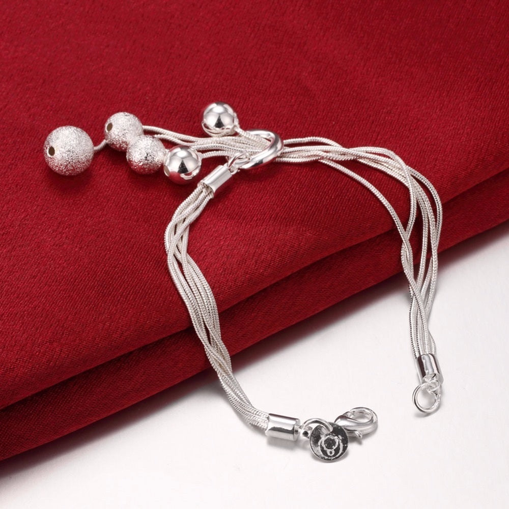 Five Thread Bead Necklace Bracelet Earring Set (Available)