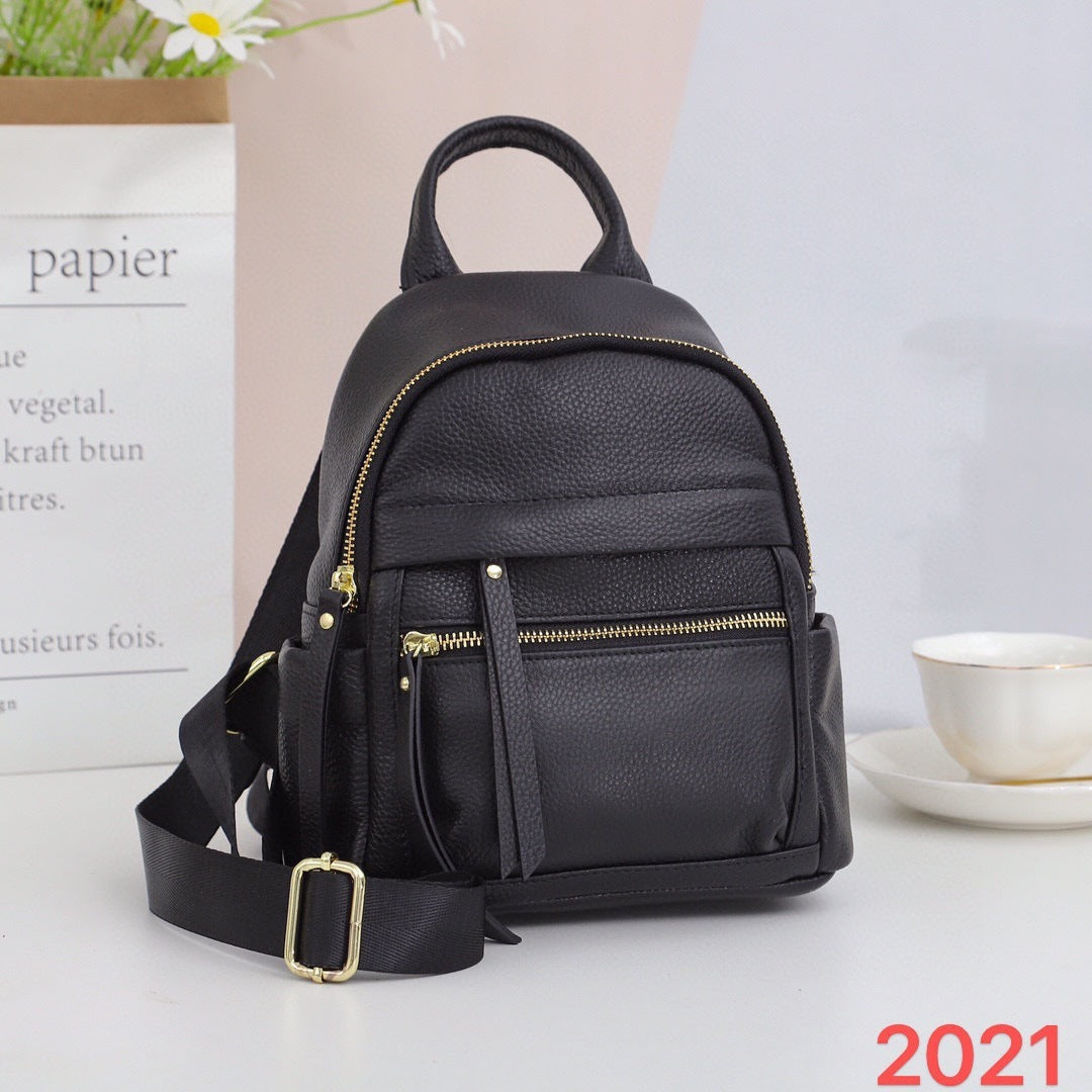 Fashion All-matching Leather Travel Bag Large-capacity Backpack