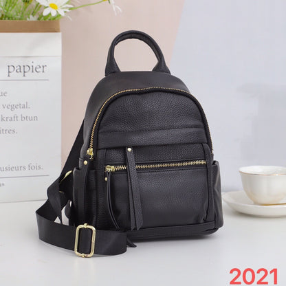 Fashion All-matching Leather Travel Bag Large-capacity Backpack