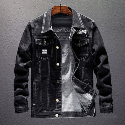 Men's Denim Jacket Spring And Autumn New Men's Korean Style Trend Student Slim Handsome Autumn Jacket