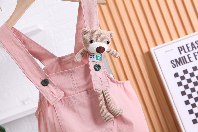 Summer Children Cotton T-shirt Suspender Suit (Available)