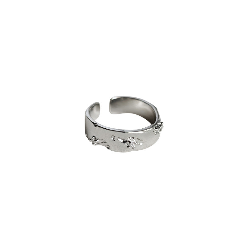 Micro-pave Zircon Open Adjustable Ring