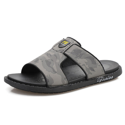Slippers Soft Sole Leather Flip Flops Non-slip Beach Shoes Men Zapatos