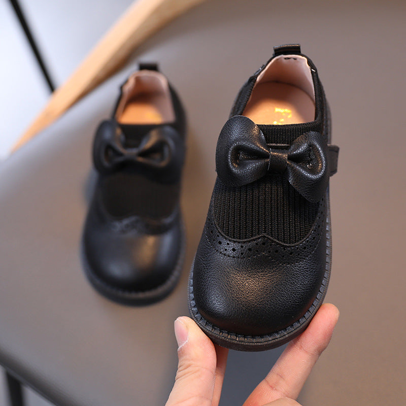 Girls Leather Shoes  Female Treasure Bottom Toddlers Princess Single Shoes    (Available)