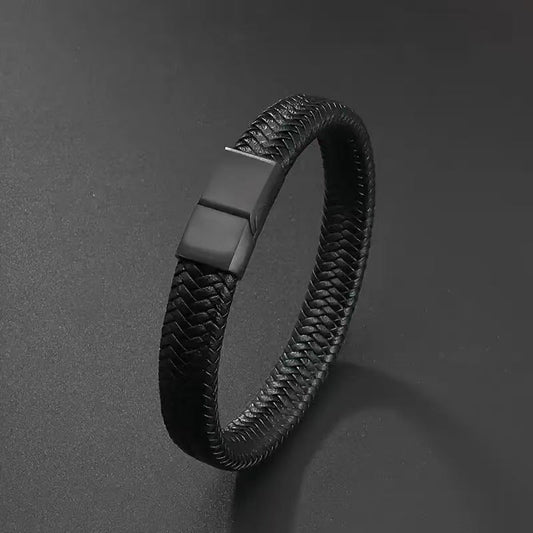 Men's Leather Magnetic Buckle Bracelet