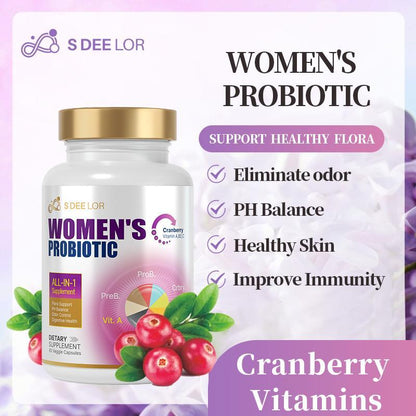Bronson's Women's Probiotics Contain The Prebiotic Cranberry D-mannose To Support Healthy Digestion, Immunity, And Urinary Tract Care.