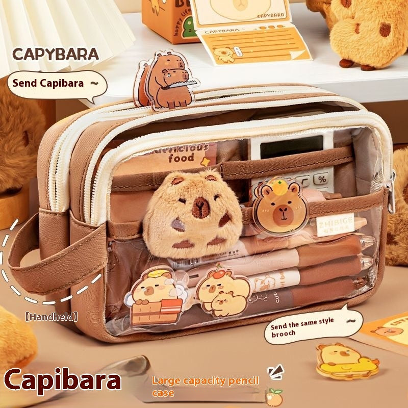 Capabala Large Capacity Transparent Stationery Pencil Case