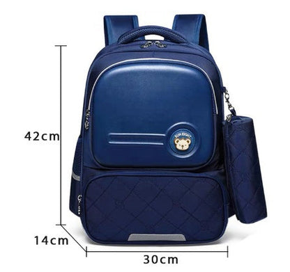 Girls Orthopedic School Backpack with ergonomic back support, waterproof nylon material, reflective strips, and large storage for school essentials