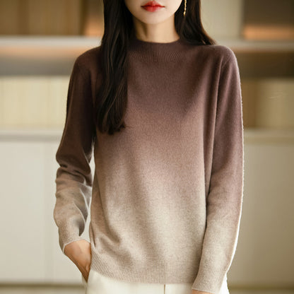 Loose Thick Idle Style Knitwear Gradient Color Sweater