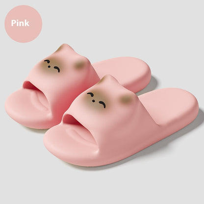 Cartoon Kitten Women's Soft Bottom Non-slip Eva Slippers  (Available)