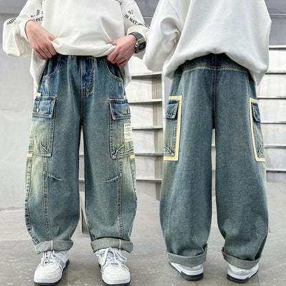 Children's Wear Boys Spring Clothing Pants Straight  (Available)