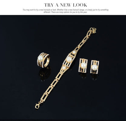 Personalized Fashion Jewelry Set Alloy Necklace Four-piece Set    (Available)