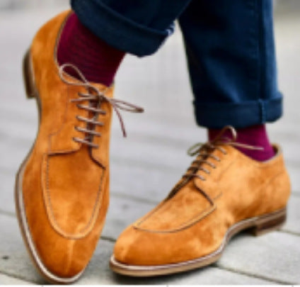 Men's Business Suede Shoes Lace-up British Style (Available)
