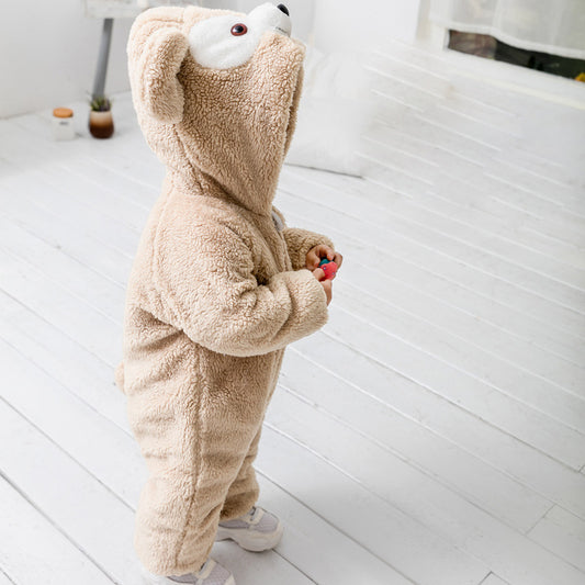 Baby Winter romper clothes Cartoon animals cute baby warm romper