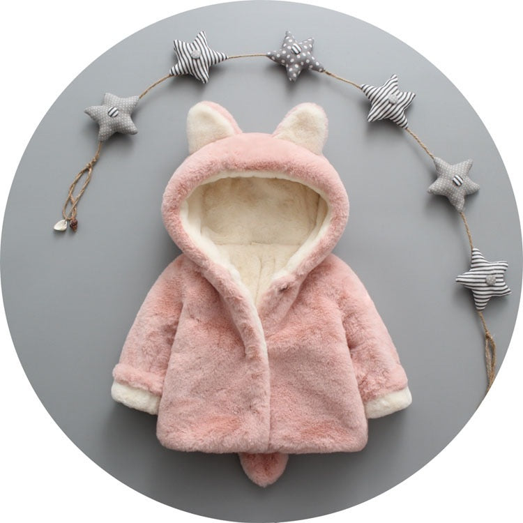 Baby Girls Faux Fur Winter Warm Coat