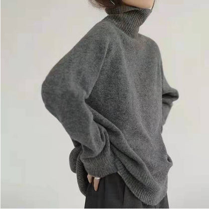 High-neck Women's Loose Versatile Knit Pullover Sweater