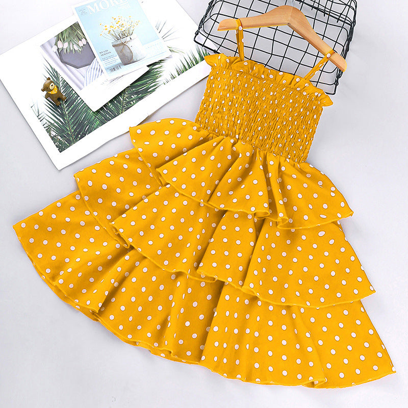 European and American Girls Western Style Polka Dot Dress
