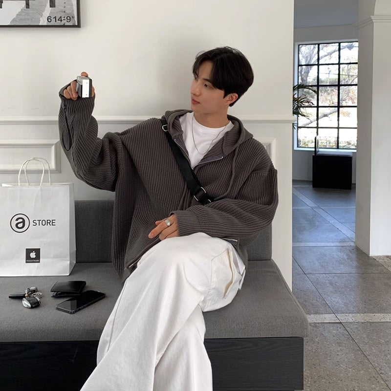 Retro Lazy Style Thick Trendy Cotton Knitwear