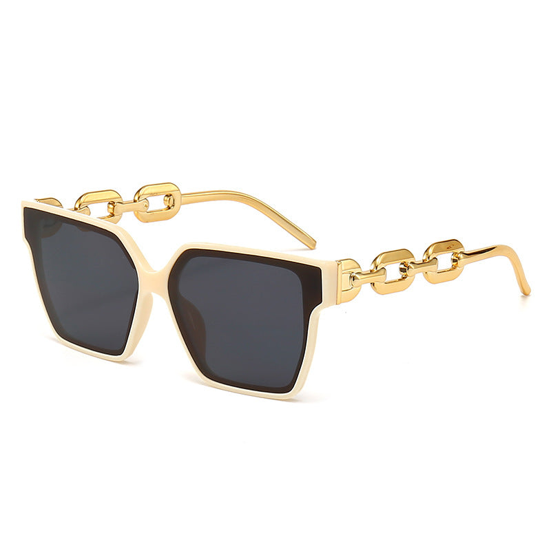 New Large Square Frame Men's And Women's Street Shot Fashion Sunglasses