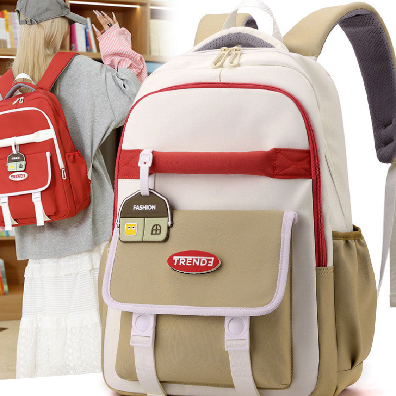 New Preppy Style Girls Casual Multicolor Lightweight Double-shoulder Backpack