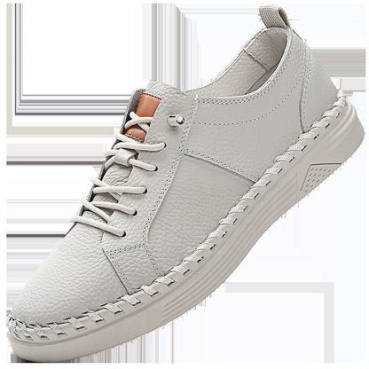 First Layer Soft Cowhide Men's Sneakers Breathable Sweat Absorbing