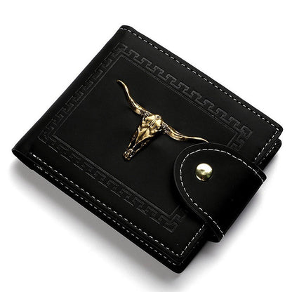 Men's Short Multiple Card Slots Zipper Personality Wallet