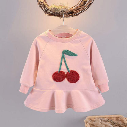 Girls' cotton long-sleeved princess dress