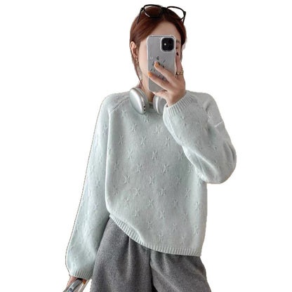 Women's Idle Style Soft Glutinous Sweater Loose Design Curling