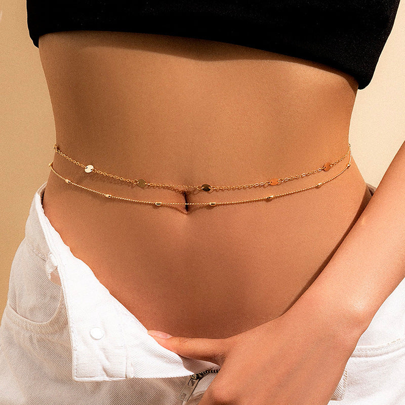 Belly Chain Sexy Body Coin Waist Female Suit For Women Snake Bone Double Layers Jewelry Decor Bra Bikini Beach Harness Jewelry (Available)