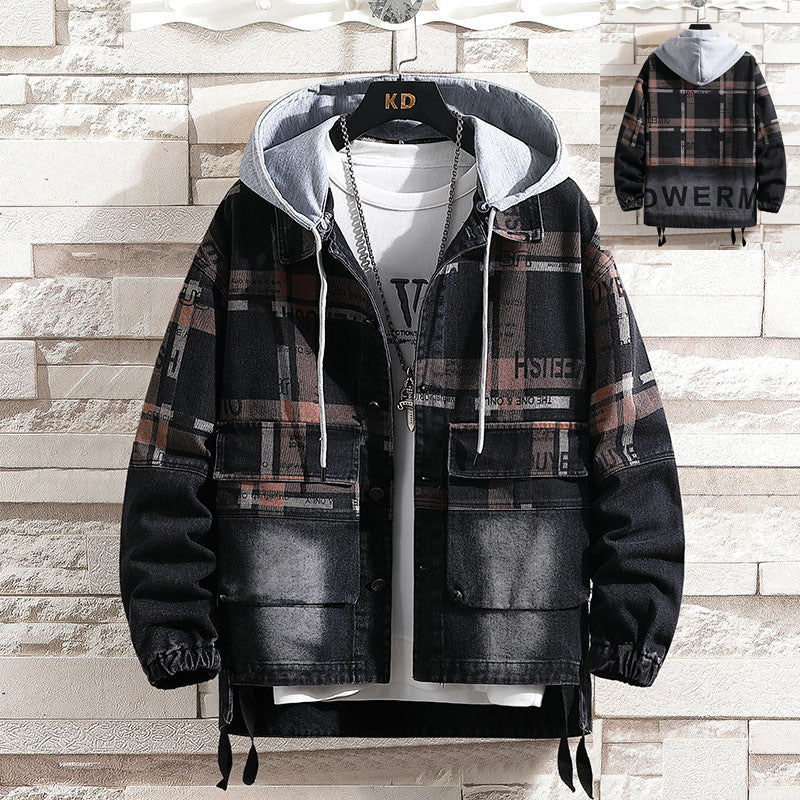 Men's Casual Hooded Fashion Denim Jacket