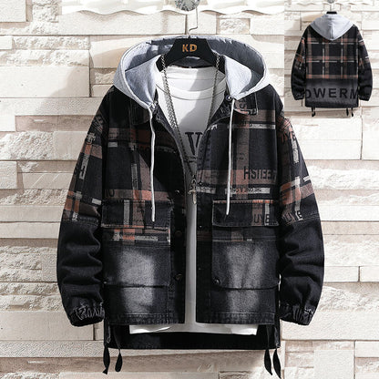 Men's Casual Hooded Fashion Denim Jacket