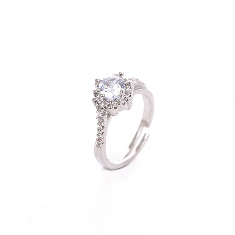 High-end Six-prong Simulated Women's Minimalist Ring