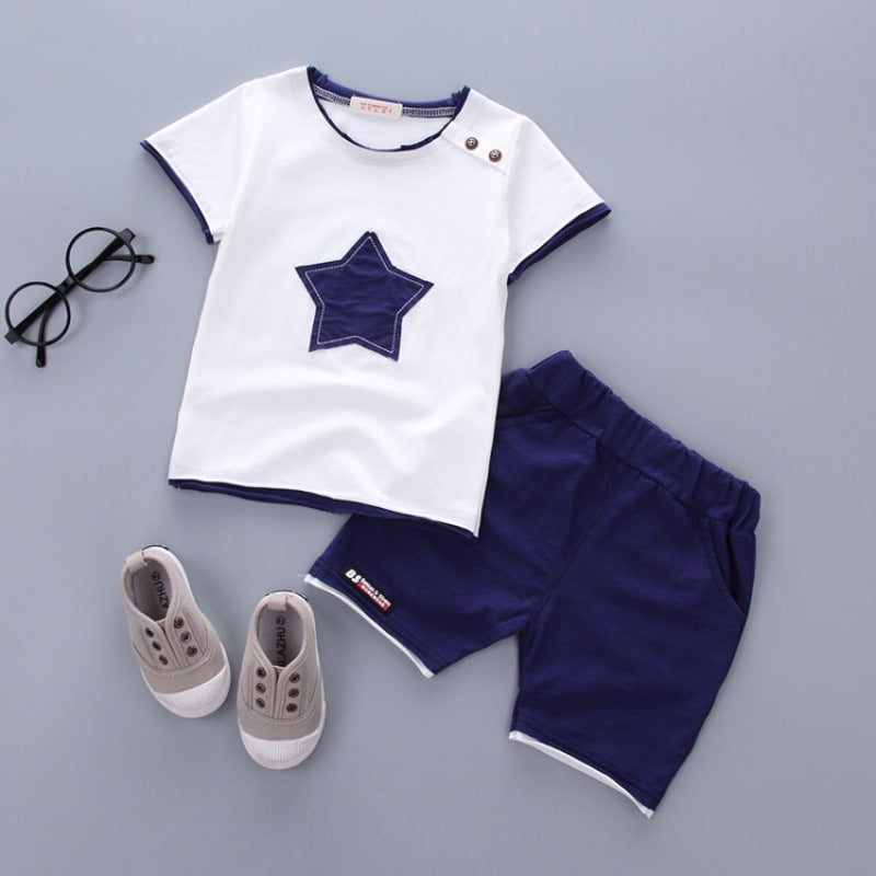 Boys' Summer Short-sleeved Suit Baby Clothes For Months (Available)
