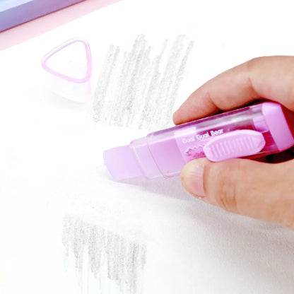 Cute Cartoon Pet Eraser Triangle Push in Stock Student Supplies Stationery Pencil Eraser Factory New Children's Gifts