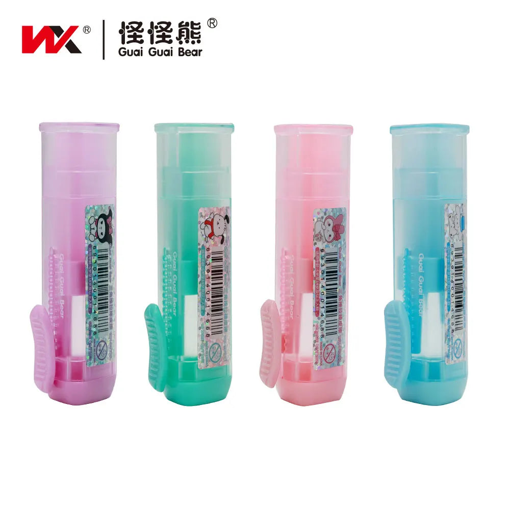 Cute Cartoon Pet Eraser Triangle Push in Stock Student Supplies Stationery Pencil Eraser Factory New Children's Gifts
