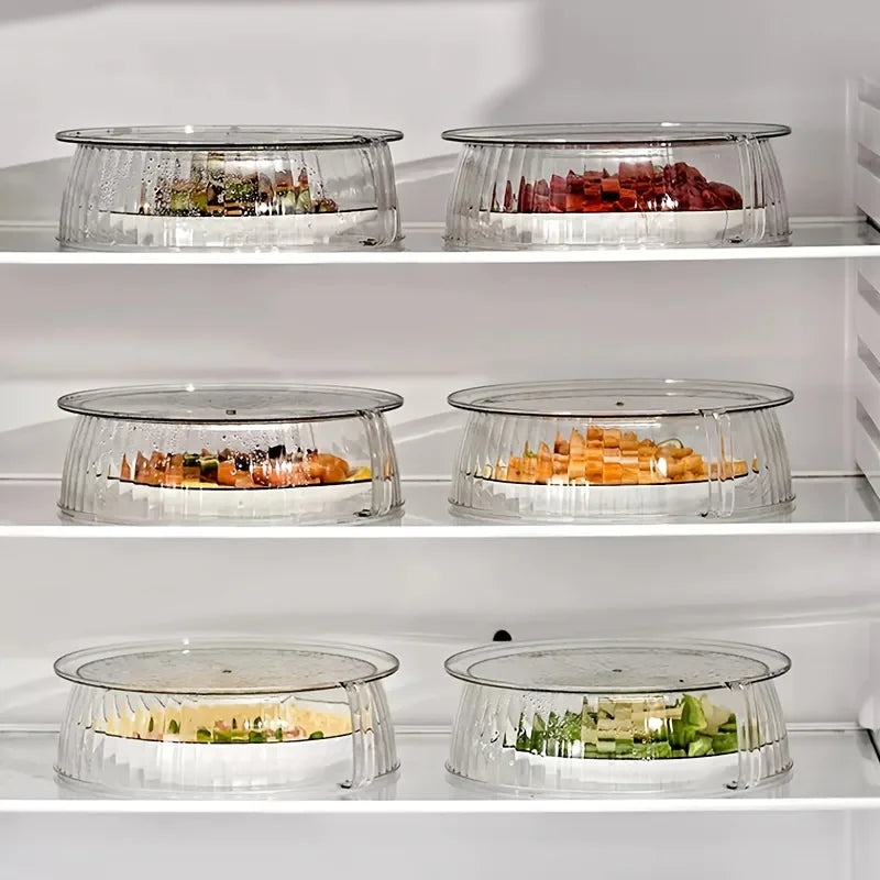 Household Food Insulation Cover Thermal Microwave Oven Cover Kitchen Tabletop Dust Proof Stackable Vegetable and Fruit Platter