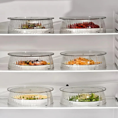 Household Food Insulation Cover Thermal Microwave Oven Cover Kitchen Tabletop Dust Proof Stackable Vegetable and Fruit Platter