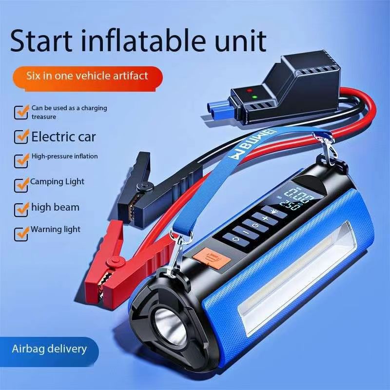 Portable Jump Starter With Air Compressor Power Bank