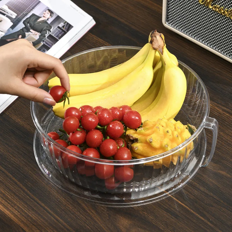 Household Food Insulation Cover Thermal Microwave Oven Cover Kitchen Tabletop Dust Proof Stackable Vegetable and Fruit Platter