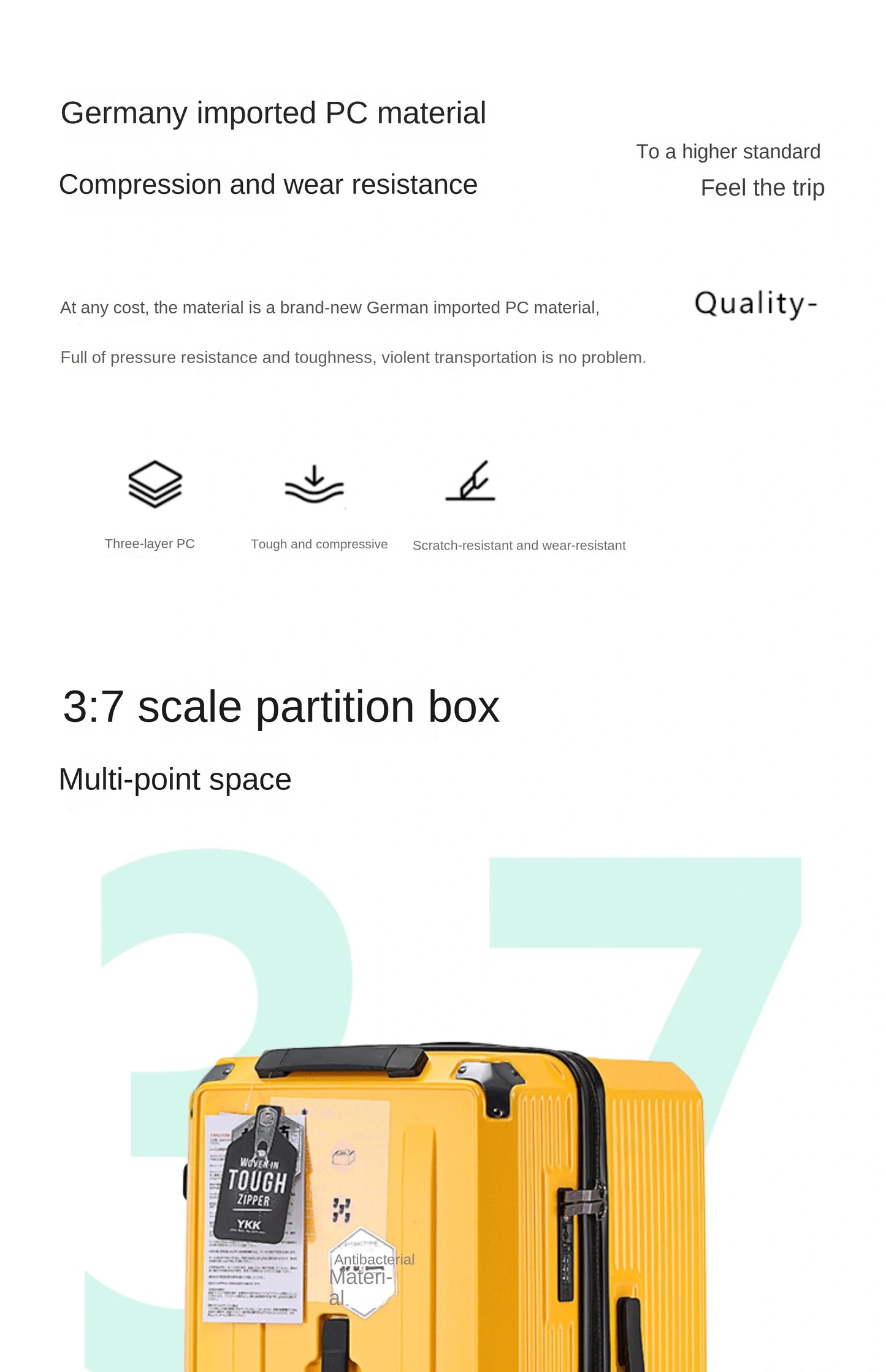 Carrier 28-inch Large Size Luggage 30/32/36/50 inch Explosion-proof Five Wheels  Brake Travel Suitcase Thickened PC Material