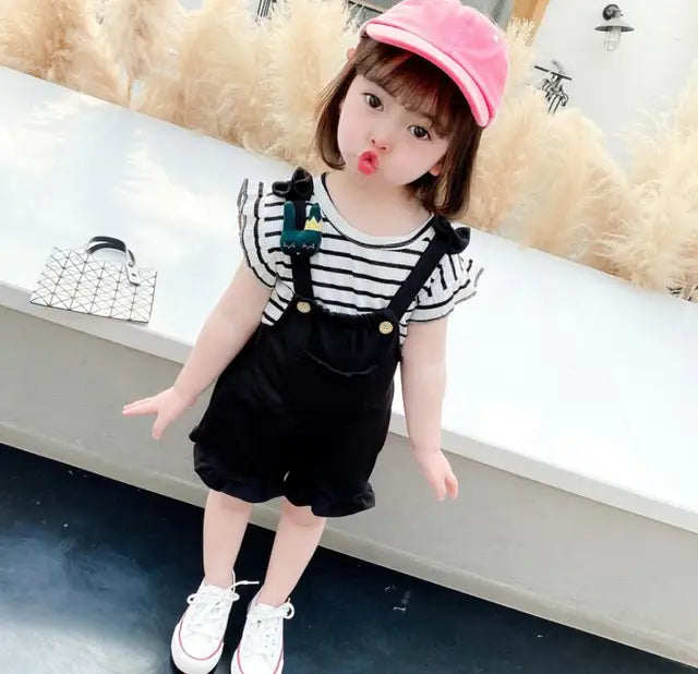 BibiCola Summer Girl Clothes Set Children Fashion Tops+Shorts 2PCS Tracksuit For Girls Kids Birthdys Clothing Suit Outfits (available ))
