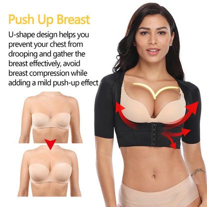Women Upper Arm Shaper Post Surgical Slimmer Compression Sleeves Slimming Vest Humpback Posture Corrector Tank Tops Shapewear