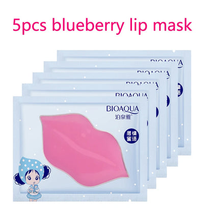 5pc Crystal Collagen Lip Plumper Mask Honey Essence Lip Mask Pads Moisture Anti Aging Wrinkle Patch Gel Scrub Lips Care Enhancer
