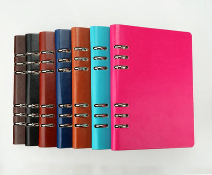 A5 Leather Loose-leaf Refill Notebook Cover Spiral Binder Planner Diary Replacement Cover Office School Supplies